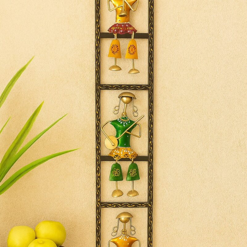 Iron Wall Decor with 3 Traditional Lady Musicians – Auspicious & Artistic