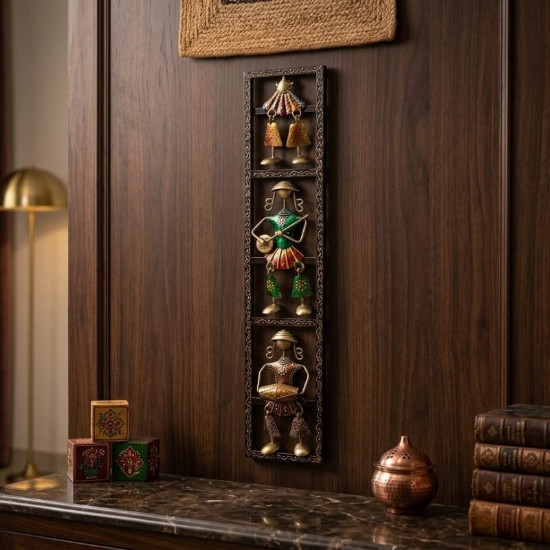 Lady Dancing Wall Hanging Showpiece | Traditional Decorative Art for Home, Living Room, Bedroom, Hall & Office | Handcrafted Ethnic Metal Wall Decor
